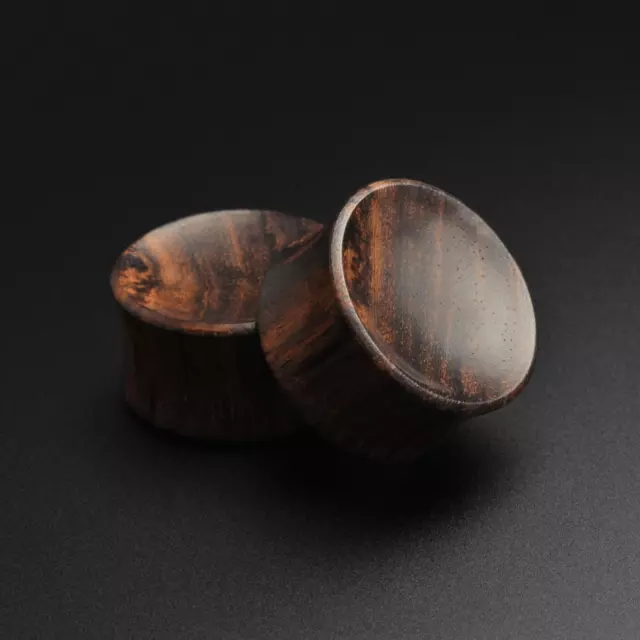 Sono Wood Double Flare Concave Plug Handmade Organic Ear Gauges