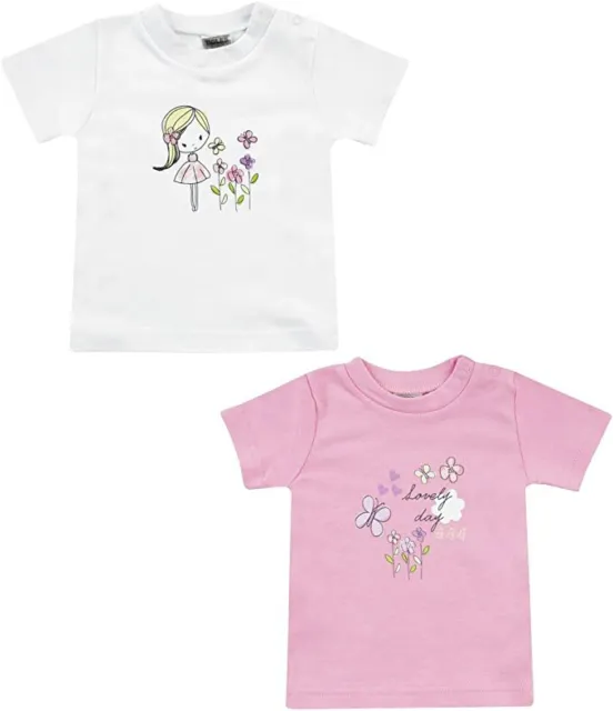 T-shirt Jacky Baby confezione da 2 ""Fiori"" rosa taglia 50-92