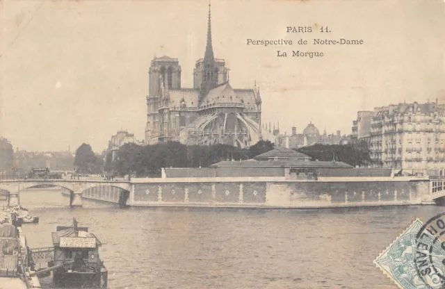 Cpa 75 Paris Perspective De Notre Dame La Morgue