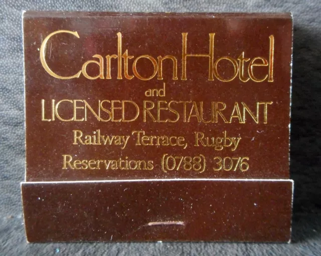 Carlton Hotel Rugby Unused Matchbook rare match book collectable or man cave bar