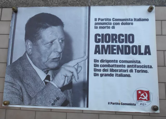 Pci Partito Comunista Italiano Affiche Manifesto Poster Morto Giorgio Amendola