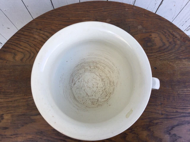 Ancien Pot De Chambre En Faïence – Blanc – Fabrication Française