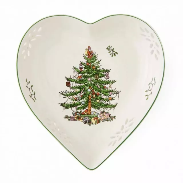 Spode Christmas Tree Pierced Heart Dish