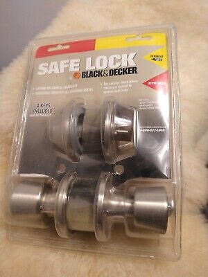 Keyed Entry Black  Decker Safe Lock Keyed Entry Deadbolt Brass Door Latch Handle