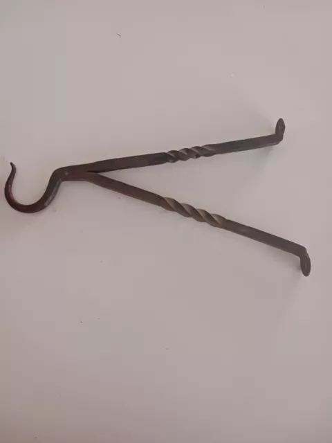 Hand Forged And Dated Twisted Iron Hook