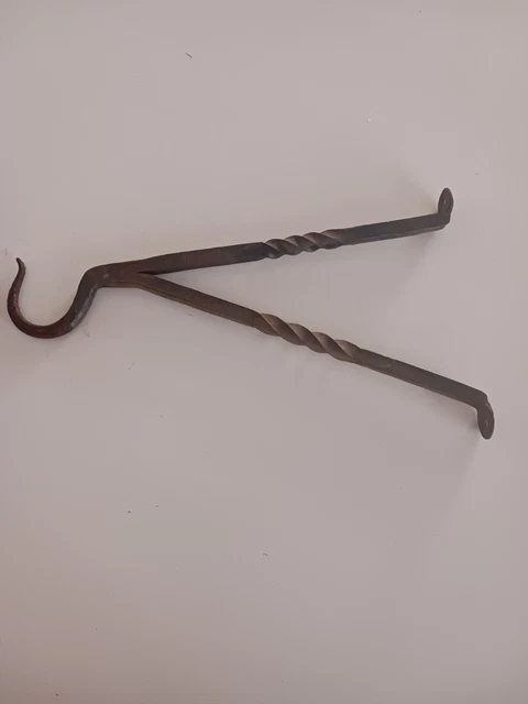 Hand Forged And Dated Twisted Iron Hook