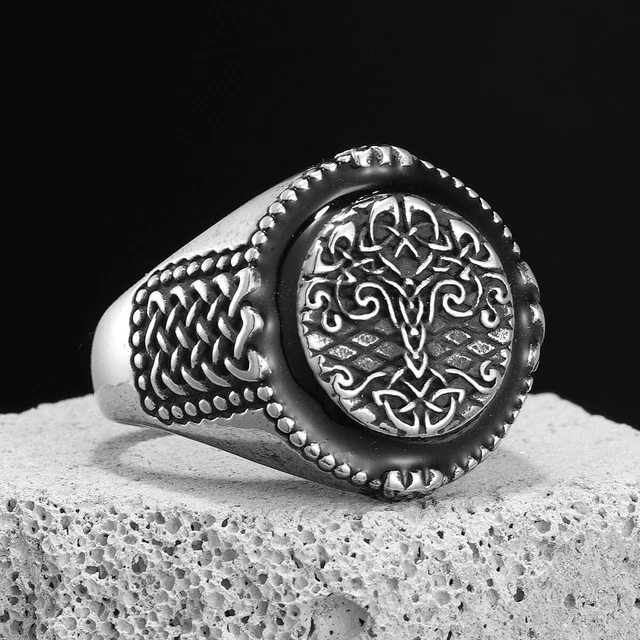 Sculpt Rings™ Viking Tree of Life Celtic Knot Stainless Steel Punk Ring