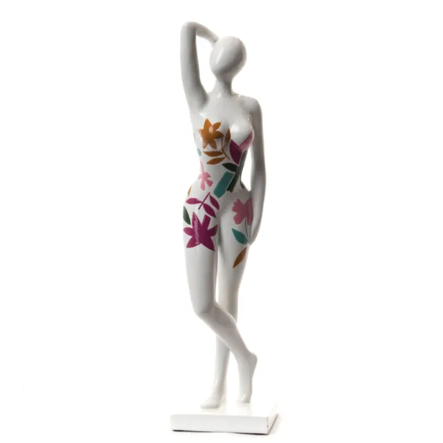 DÉCORATIVE BLANC ANGE Statue Avec Ailes Showpiece- Résine, 20.3x12