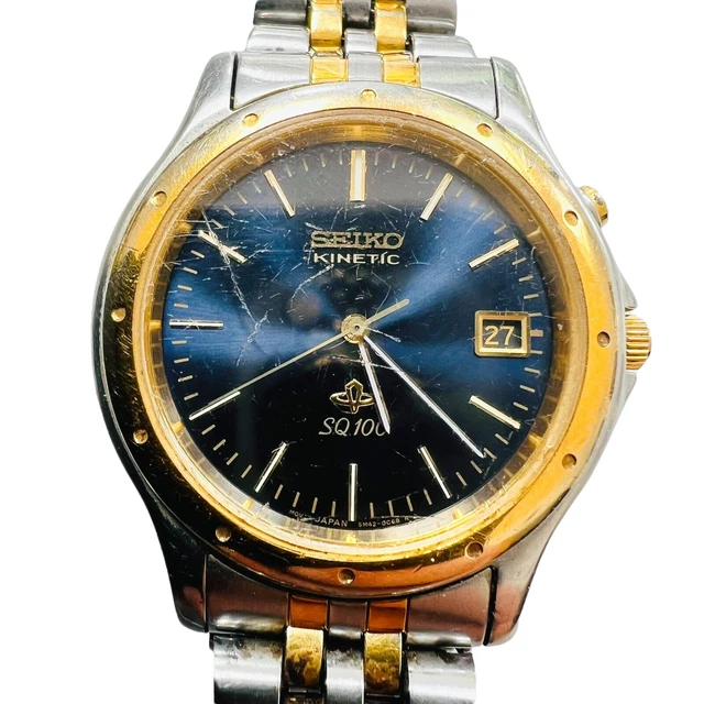 MENS SEIKO Sq 100 Watch 5M420B50 Date Not Working Spare Repair