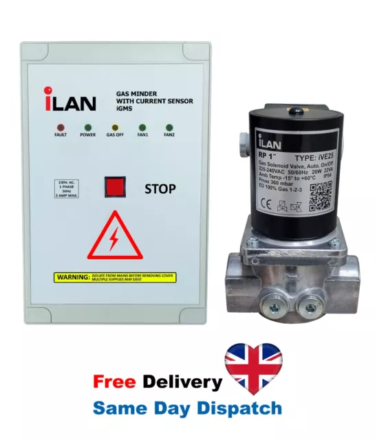iLAN Gas Interlock System with Built-in Fan Current Sensors 1"Gas Solenoid Valve