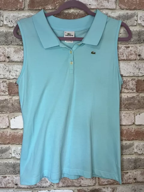 Lacoste Womens Sleeveless Polo Blue Size 44 Large