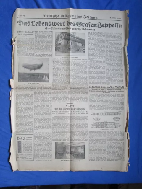 Historical Aviation Newspaper Articles Zeppelin Balloon Plane Bremen