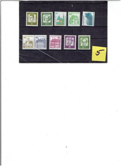 BUND : 10 versch. postfrische DS- Marken / 5