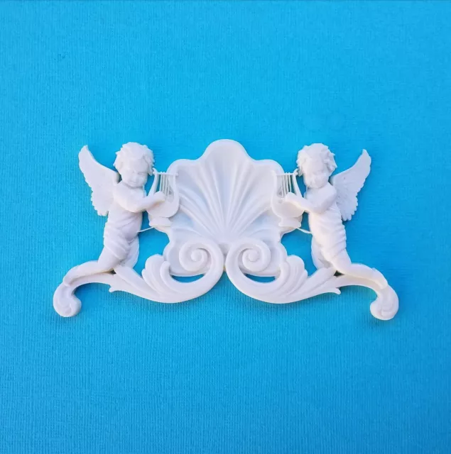 1x Shabby Chic Cupid French Furniture Moulding Furniture Applique Carving Onlay