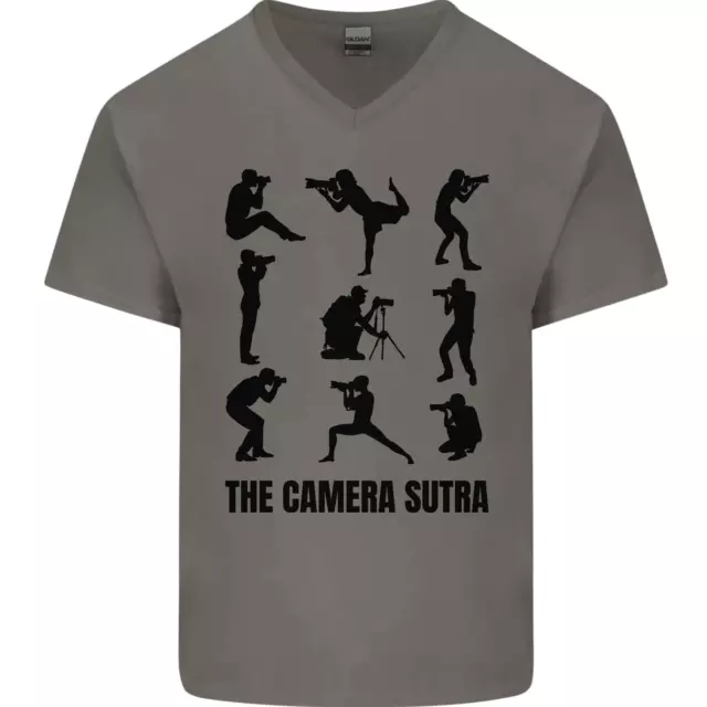 Camera Sutra Funny Photographer Photography Mens V-Neck Cotton T-Shirt