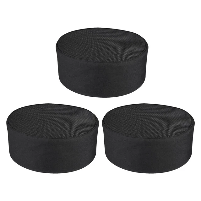3 Pcs Cotton Cloth Chef Hat Men and Women Adjustable Mesh Top Cap