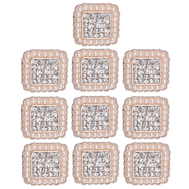 10 piezas broche de espalda plana accesorios de joyería botones de perlas manual