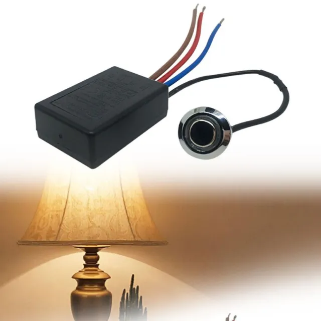 Interrupteur variateur tactile LD600S EU avec commande au doigt 3 voies noir PVC