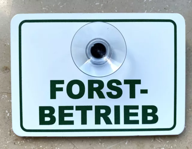 TOPP PVC-Schild mit Saugnapf: FORSTBETRIEB, Jagdschild fürs Auto