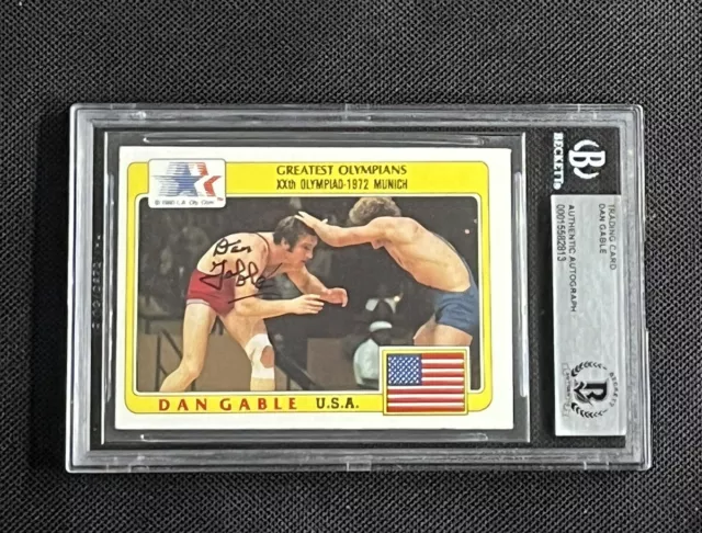 Dan Gable 1983 Greatest Olympians Signed Autographed Card Beckett Bas Authentic Dan Gable 1983 Greatest Olympians Signed Autographed Card Beckett Bas Authentic