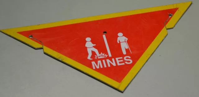 Genuine British Army Issue Mines Warning Sign Mine Field 2
