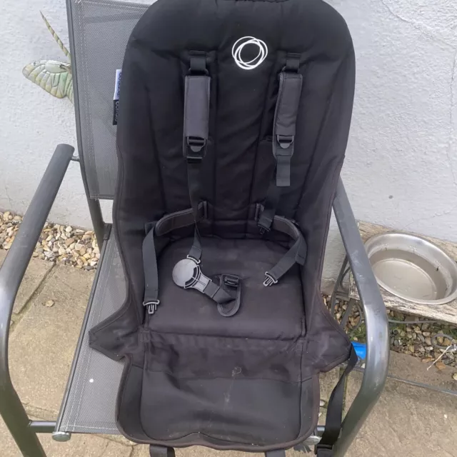 Bugaboo Buffalo Seat Fabric Black Fits Donkey  5 Point Harness & Board Big Seat