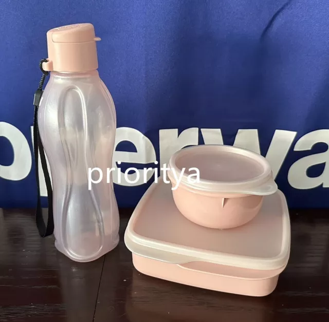 Tupperware Lunch Set 16oz ECO Bottle Ideal Bowl Lunch It Container Blushing Pink