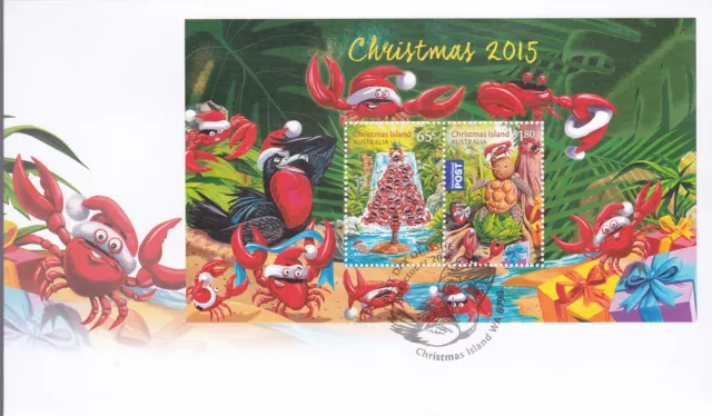 2015 Christmas Island Christmas (Mini Sheet) FDC - Christmas Island PMK