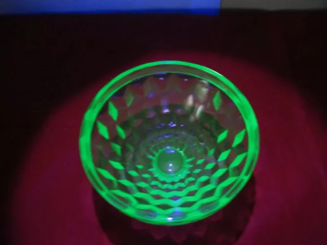 Vintage Vaseline Uranium Glass Goblet Dessert bowl 2