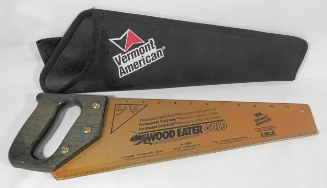 Vermont American Wood Eater Gold 15" 8 point fast cut hand saw Rare Gem New