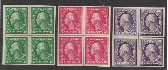 1916-17 United States, n . 322-324 QUARTZ NOT PERFORATED MNH / **