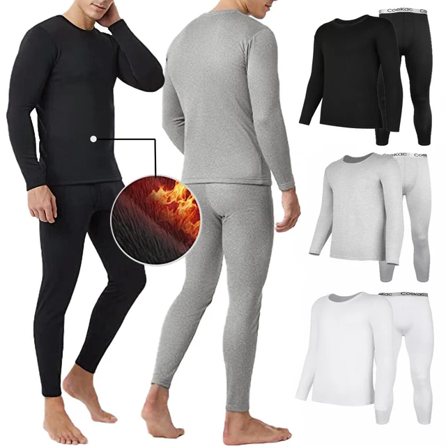MEN WINTER FLEECE Lined Thermal Long Johns Top Bottom Pants Underwear