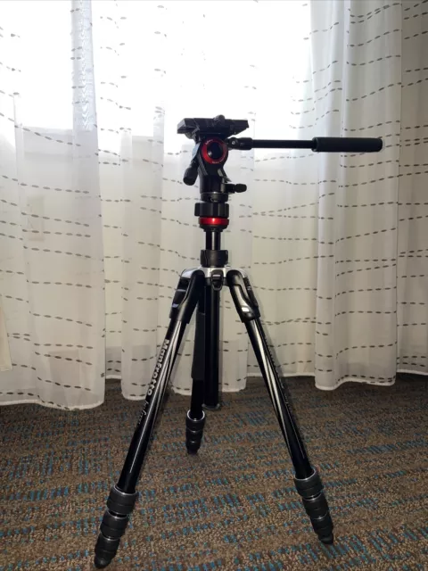 Manfrotto Befree Live Carbon Fiber Video Tripod Kit with Fluid Head - Black...