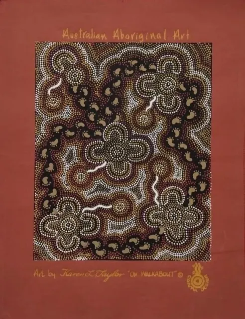 Australian Aboriginal Art by Karen Walker on "Walkabout" Fabric Art Panel