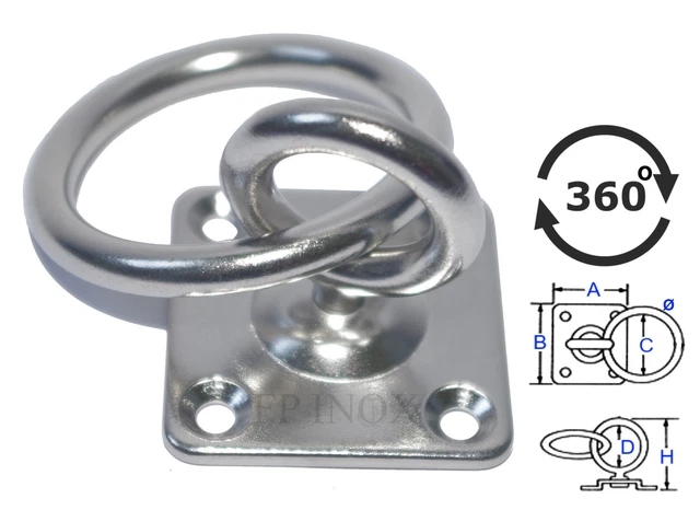 Anneau Cuvette Avec Ressort Inox A2 - 76 X 57 Mm, Pour Lève-plancher, Poignée, Neuf