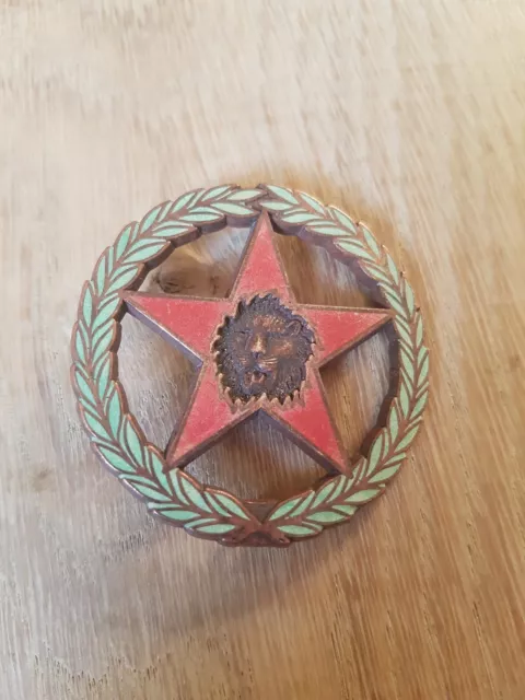 Insigne de Béret Afrique 1960 Garde Commando Gendarmerie ORIGINAL bronze lion