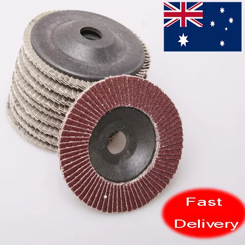 AU 10 Assorted 80 Grit Flap Discs Wheels Angle Grinder Grinding Sanding 100mm