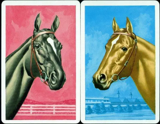 Vintage Swap Cards Horses Black And Brown  New Condition