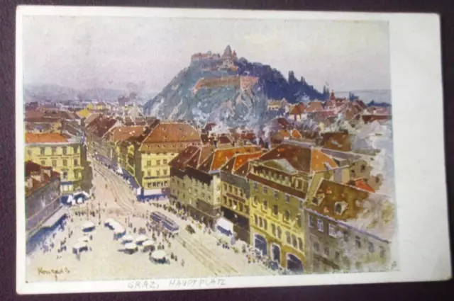AK  Steiermark,  Graz,  Hauptplatz, Sackstraße,  gel. 1921,