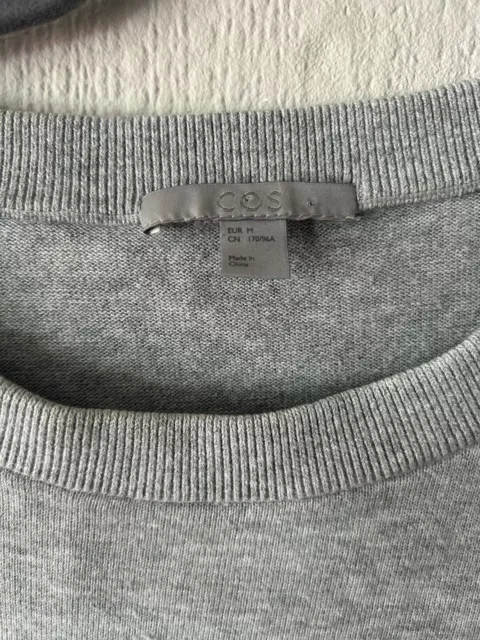 COS Grey/blue Cotton Jumper Medium