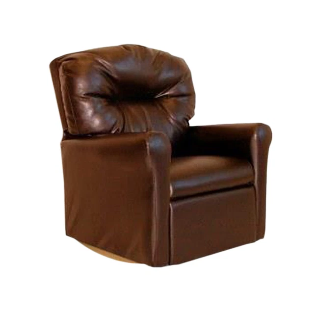 Dozydotes Contemporary Child Rocker Recliner - Pecan Brown Leather Like Dzd11531
