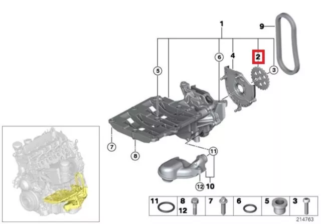Genuine BMW E60N E61N E81 E82 E83N E84 E87N Oil pump Sprocket OEM 11417798019