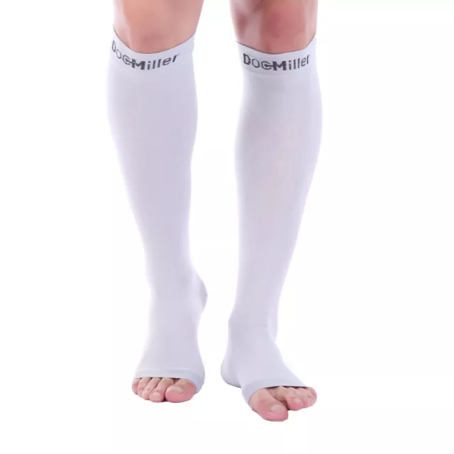 DOC MILLER OPEN Toe Socks Compression Sleeve 30-40 mmHg Varicose Veins ...