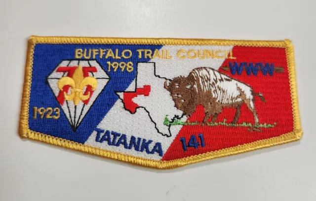 OA Lodge 141 Tatanka Flap Buffalo Trail Council Texas 1923 - 1998 75th Ann..BSA