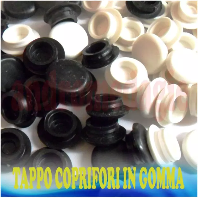 TAPPO COPRIFORO Ø 12 MM IN GOMMA 85PZ NERO Copertura fori lamiere e profili 2