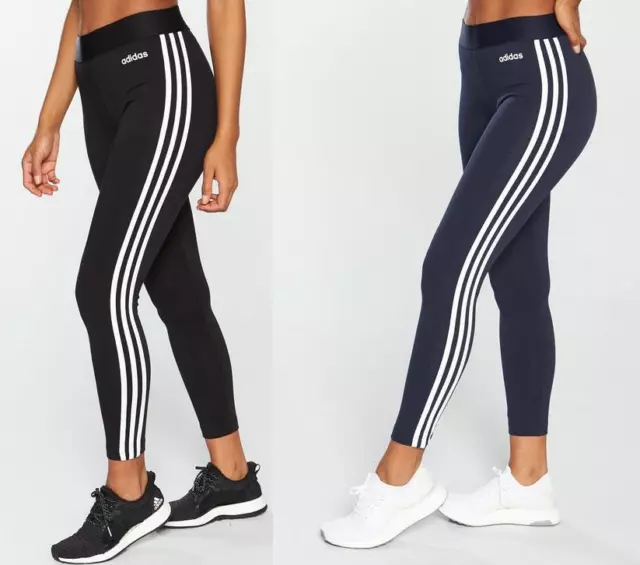 Adidas Girls Leggings Pants Junior Stripe Joggers Jogging Bottoms Gym Age 4-14