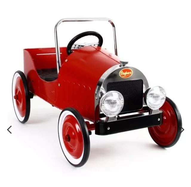 Tretauto für Kinder Vintage Design Baghera Kein Bobbycar Rot Metall Kunststoff