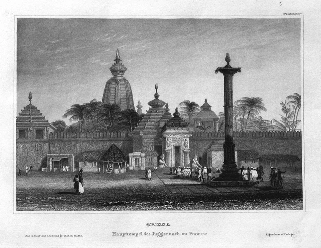 Odisha India Asia Vista View Incisione Acciaio Engraving 1840