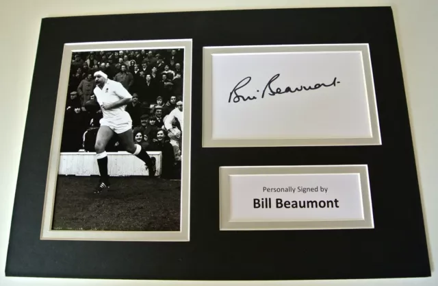 Bill Beaumont Signed Autograph A4 photo mount display England Rugby PROOF COA