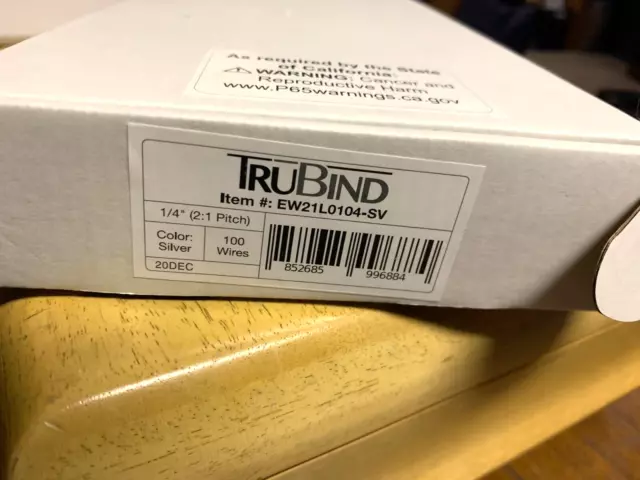 TruBind  1/4  In. 2:1 pitch   Binding Wires (100/Bx) - silver